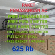 paket pemasangan AC baru 1/2pk - 1pk