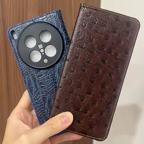 Magnetic Genuine Leather Skin Flip Wallet Book Phone Case Cover On For Vivo X100 X200 X300 Pro Ultra