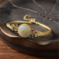 ►With Certificate Hetian jade bangle round bangle bracelet