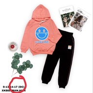 Baby girl's fleece outfit with orange hat 1957