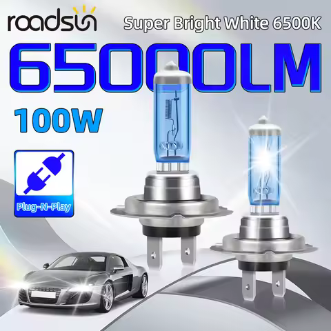 1 Pair 100W 12V Xenon Halogen Headlight 65000LM Car Fog Light Bulb 12V 6500K White H1 H4 H7 H11 H13