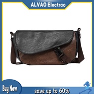 Vintage Messenger Bag Retro Messenger Bag Retro Color Block Men’s Crossbody Bag Faux Leather Shoulde
