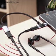 GoldenSilver 1Pcs Weave 12CM PD Cable Jack Universal Portable 2 IN 1 USB C Headphone Adapter 10W Don