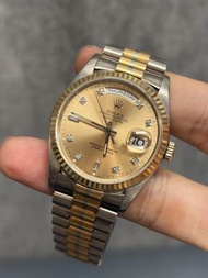 ✅肥殼‑罕有三色金 Rolex DD，極少產量💎鑽石💎三文魚面✅勞力士Rolex Day‑date 18K 18239 18239b雙推✅18239 bic✅整體採用‑玫瑰金‑黃金‑白金‑製成💎相比同