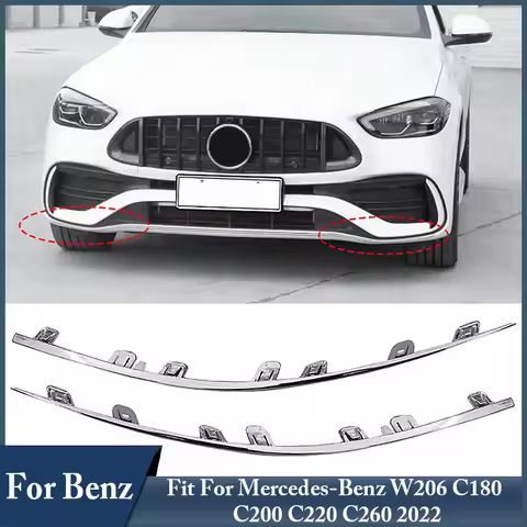2Pcs/Set Front Bumper Trim Strips Exterior Accessories For Mercedes-Benz W206 C180 C200 C220 C260 20