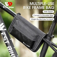 WEST BIKING Bicycle Frame Bag Multifunctional Shoulder Bag MTB Mountain Road Bike Repair Tools Pannier Cycling Phone Storage Bag