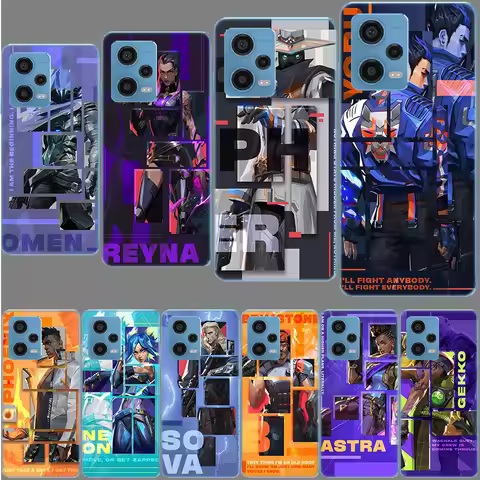 Game Valorant Phone Case For Redmi Note 13 12 14 15 Pro Plus 13R 11 11T 11E 11S 10 Pro 10S 9 9S Cove