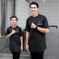 Baju lebaran model 2025 couple ayah dewasa anak anak jumbo pakaian muslim koko kurta samase