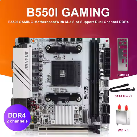 JINGYUE B550I GAMING Motherboard AM4 PCIe 4.0 Dual M.2 DDR4 Mini-ITX for AMD Ryzen 5000 4000 Gaming 