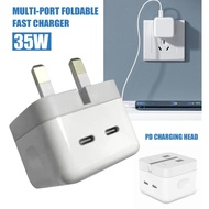 35W PD Charger Type C Dual Port USB C Power Adapter Fast Charging Quick Charge 4.0 UK Plug compatibl