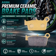 ASDL Motorcycle Ceramic Fiber Rear Brake Pads For KAWASAKI KX250 KX250F KX450 KX450F KLX450 KLX450R 