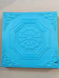 wallpaper dinding / wallpaper dinding 3d / wallpaper 3d foam / bunga - biru muda