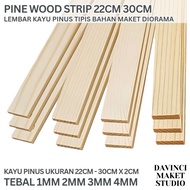 (30) Pine Wood Stick Square Strip 2x30 2x22 cm - Pine Wood Stick Rectangular Box Dutch Teak 1mm 2mm 