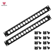 1U Rack XLR Patch Panel Punched Metal Rack Mount Mount Panel Spacers 1U16