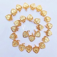 [VELLITA] Pendant "Alphabet in Love" {Letter A-Z} W:1.3cm/1.5cm 999.9 Gold Plated*Persist916(Loket H