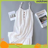 Summer Sling Pajamas Set Small Cherry Crepe Gauze Sling Short Sling Crepe Double-Layer Gauze Cotton 