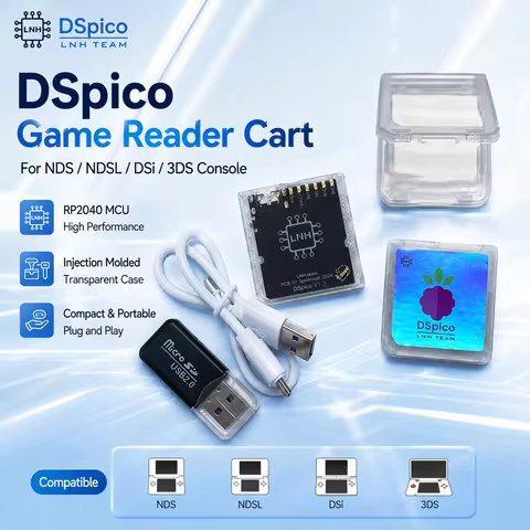 Chiscart DSpico RP2040 MCU Game Reader Cart Transparent Injection Molded Case For NDS NDSL DSi 3DS C