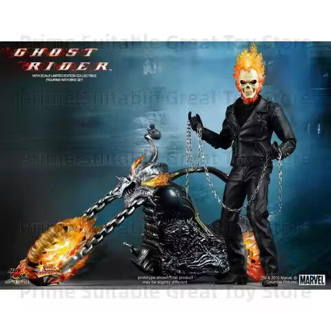【In Stock】Original HT HotToys 1/6 MMS133 Ghost Rider Nicolas Cage Blaze Motorcycle Set Gift&Collecti