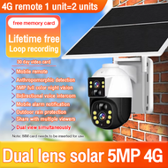 4G Wireless CCTV camera 4G solar dual lens cctv camera 360 with SIM card outdoor cctv security camera