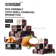 Celcio & Co Eco Friendly 3kg Coco Shell Charcoal Flame Eco-Friendly Charcoal For BBQ 3kg Coconut She