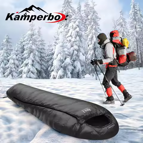 Kamperbox Winter Sleeping Bag Camping Synthetic Sleeping Bag Fake Down Sleeping Bag Synthetic Fiber 