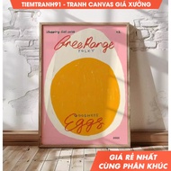 Tranh treo tường Eggs Print Quirky Kitchen Poster Kitchen Wall Art Kitchen Decor Colourful tặng kèm
