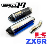 Project79 Exhaust Kawasaki ZX6R Short Slip On Tabung Muffler Stainless Pipe Accessories Motor ZX6 63