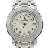 二手CORUM海軍上將杯腕錶，型號 39.130.20.V585，不鏽鋼，石英機芯，模擬顯示，象牙色錶盤，女士款。