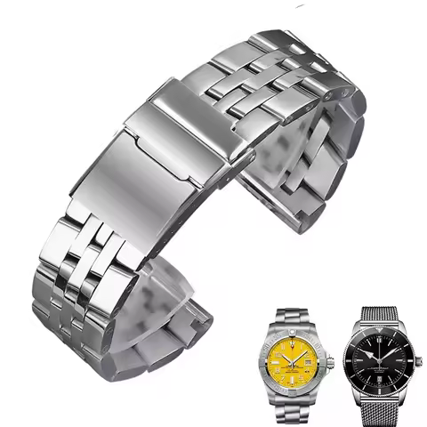 20mm 22mm 24mm Solid Stainless Steel Watch Bracelet For Breitling strap AVENGER NAVITIMER SUPEROCEAN