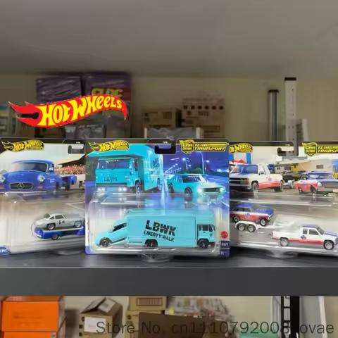 Original Hot Wheels Car Transport Team Model FLF56 Nissan Skyline Chevrolet Mercedes Simulation Coll