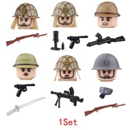 1/2Sets WW2 Army East Asia Soldiers Figures Building Blocks Militry Japan Paratroopers Infantry Weapons Guns Mini Bricks Toy