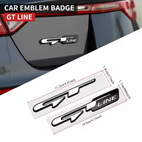 3D Chrome GT Line Emblem Badge - For Kia Ceed Picanto K5 Stonic Optima Sportage GT Line Badge Decal 