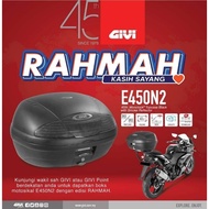 BOX GIVI 45 LITER E450N2 SIMPLY 2 BLACK W/O LIGHT SMOKED REFLECTOR SPACE FOR 2 FULL-FACE HELMET PLUS