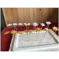 Hanfu Accessories/Filigree Braided Silk Tire Craft Headdress Lotus Lotus Butterfly/99 Pure Silver St