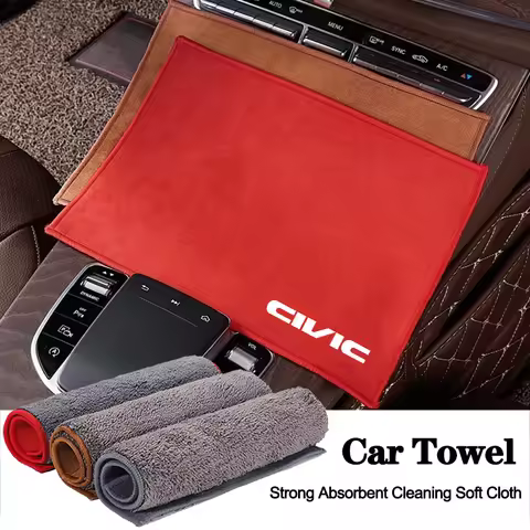 Microfiber Towel Car Logo Cleaning Cloth Car Wash Accessories For Honda Civic FIT CRV Accord Jazz HR