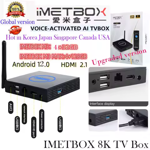 [Genuine]2023 Best IMETBOX M3 MAX 128GB 8K Ultra TV box Dual wifi Hot in korea Japan USA CA SG thail