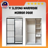 4’ Almari baju / Sliding Wardrobe with Mirror Door