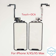 Long Flex Cable Glass With Touch Digitizer Screen With OCA For iPhone X XS MAX TP LCD Replacement Repair