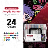 MW Bút Màu Acrylic Marker 2 Đầu 12/24/36/48/60/72/96/120 Bút Đánh Dấu Acrylic 2 Đầu Cỡ Lớn Nhanh Khô
