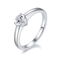 Pear shape 4x6mm 0.5CT moissanite diamond ring GRA certificated 925 sterling silver moissanite silve