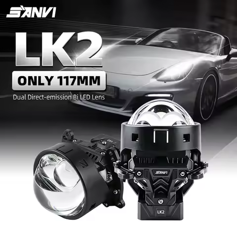 SANVI 3 Inch LK2 Bi LED Hyperboloid Lens for Car Retrofit Hella 3R G5 Front Headlight Projector Lens