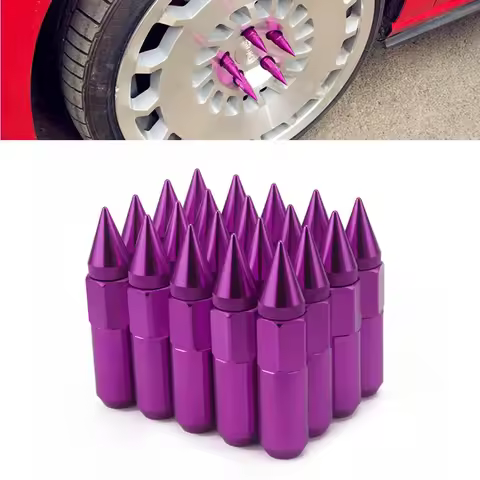 20pcs Racing Wheel Lug Nut Bolt with Extended Spike Lug Nuts Aluminium 60MM Tuner Wheels Rims Lug Nu