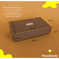 Kraft Rice Box L | Food Grade Kraft Rice Box | Lunch Box L Black/ Kraft Motif | Brown Kraft Lunch Bo