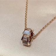 [9.9 New] BVLGARI BVLGARI Ladies 750 Rose Gold Diamond/White Fritillary Snake Necklace