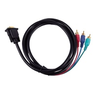 CN 1.5M 4.9Ft VGA 15 Pin Male to 3 RCA RGB Male Video Cable Ada