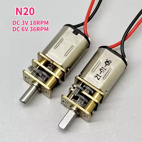 N20 DC 3V 18rpm 6V 36RPM Mini 7mm All Metal Gear Motor Micro Reduction Motor Low Speed D-Axis