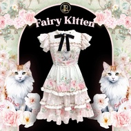 SP814 BLT BRAND Mini Dress + Bow Brooch Layered Ruffles Floral Pattern