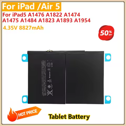 For iPad /Air 5 Tablet Battery 4.35V 8827mAh for iPad5 A1476 A1822 A1474 A1475 A1484 A1823 A1893 A19