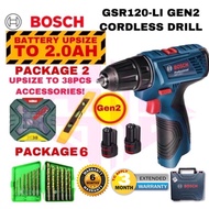 Professional Cordless Drill Driver / BOSCH GSR 120-LI  / with UPSIZE Bosch 38pcs x-line set