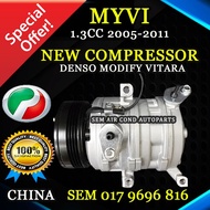 PERODUA MYVI 1.3CC 2005-2011 YEAR OLD MODEL DENSO MODIFY VITARA CHINA NEW COMPRESSOR (CAR AIRCOND SYSTEM)